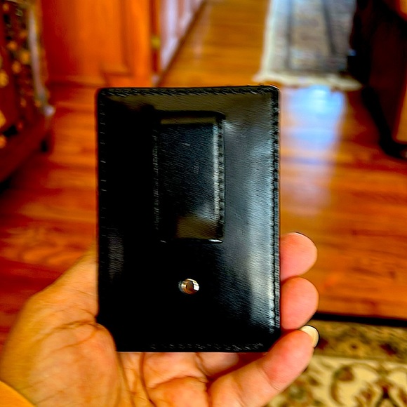 💥💯AuthenticCOACH UnisexBeautiful BlackLeatherMoneyClip&Card CaseGreat Condition. - Picture 2 of 7